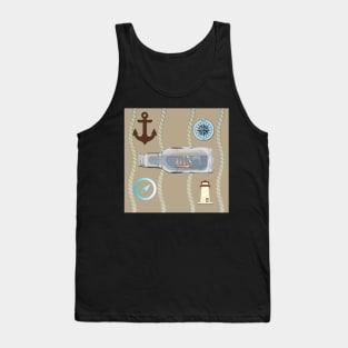 THE BEACH IS MY HAPPY PLACE NAUTICAL THEMED PILLOWS Tank Top